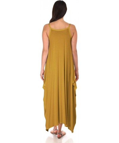 DFF Shop Women's Casual Loose Long Speghetti Strap Maxi Dresses (Size: S - 5X) Mustard $16.10 Dresses