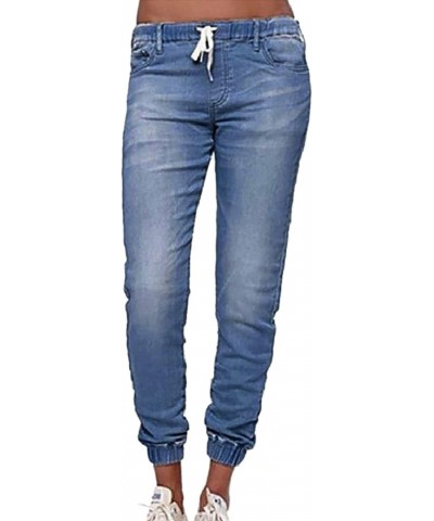 Womans Jeans, Womens Casual Jeans Distressed Pocket Blue Jeans Straight Wide Leg Denim Pants Cc1-light Blue $11.95 Jeans