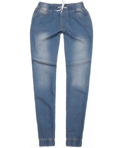 Womans Jeans, Womens Casual Jeans Distressed Pocket Blue Jeans Straight Wide Leg Denim Pants Cc1-light Blue $11.95 Jeans