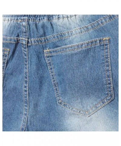 Womans Jeans, Womens Casual Jeans Distressed Pocket Blue Jeans Straight Wide Leg Denim Pants Cc1-light Blue $11.95 Jeans