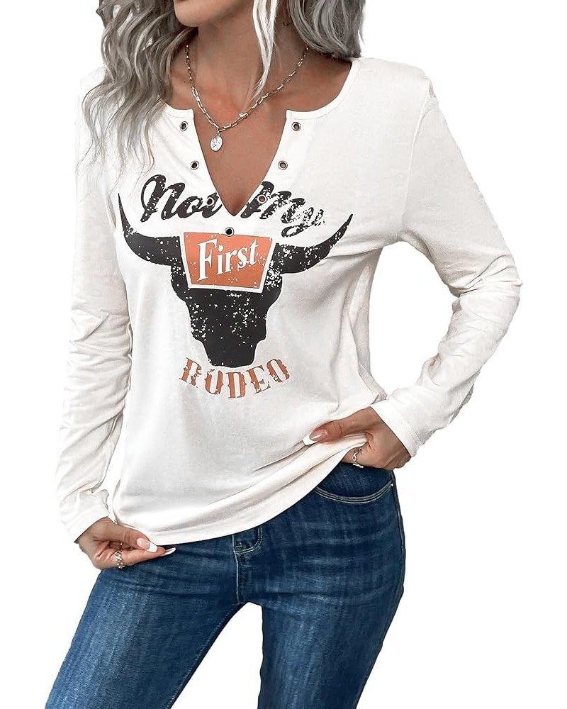 Women's Western Shirts Country Concert Tops Cowgirl Outfit Not My First Rodeo Graphic Tees L-white $14.88 Tops