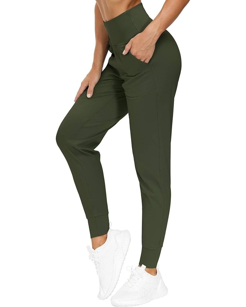 Women's Joggers Pants Lightweight Athletic Leggings Tapered Lounge Pants for Workout, Yoga, Running Dark Olive $15.52 Activewear