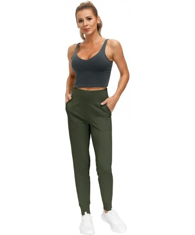 Women's Joggers Pants Lightweight Athletic Leggings Tapered Lounge Pants for Workout, Yoga, Running Dark Olive $15.52 Activewear