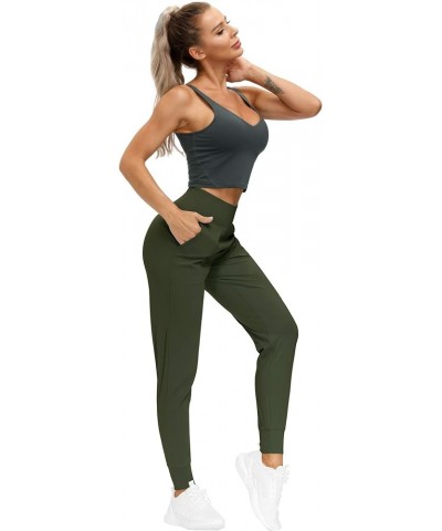 Women's Joggers Pants Lightweight Athletic Leggings Tapered Lounge Pants for Workout, Yoga, Running Dark Olive $15.52 Activewear