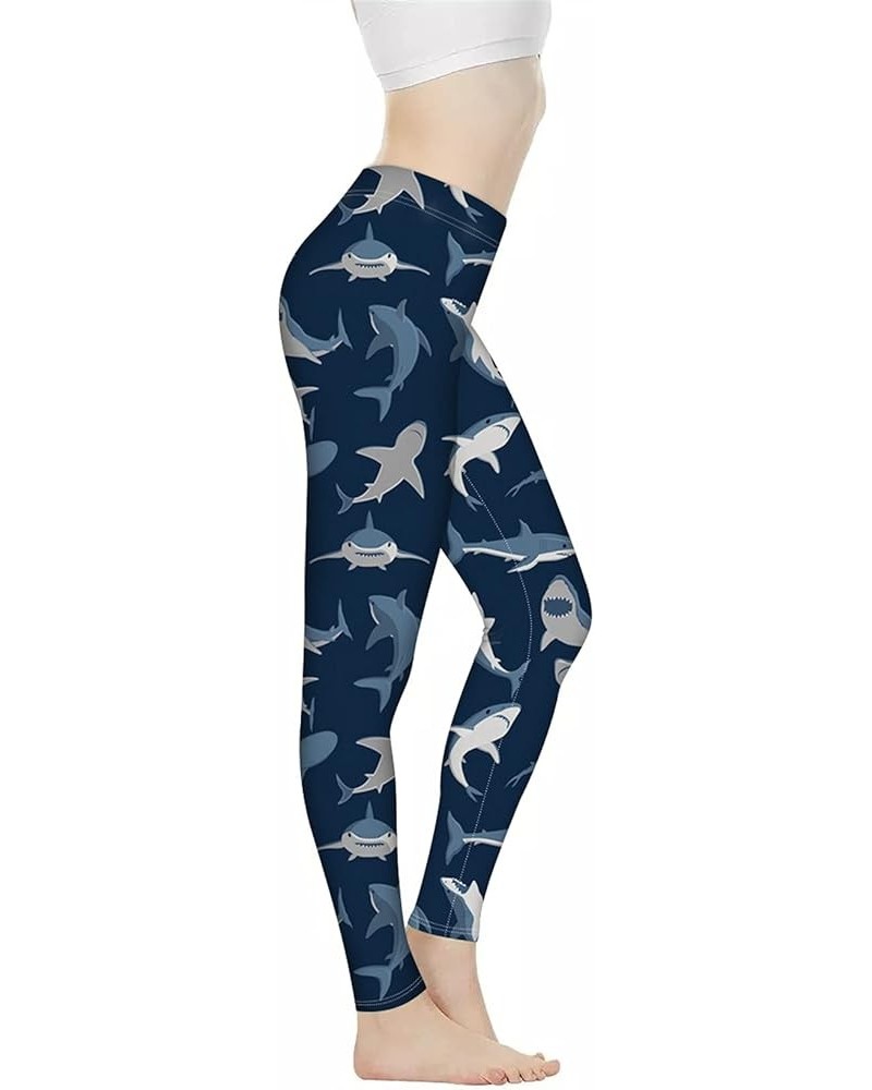 Stretch Leggings for Women Yoga Pants for Jogging Sports High Waist Soft Durable, Size XS-3XL Shark Blue $12.74 Leggings