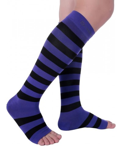 Open Toe Compression Socks for Women and Men 15-20mmHg, Shin Splints, Varicose Veins and Calf Injury Recovery Purple-Black $1...