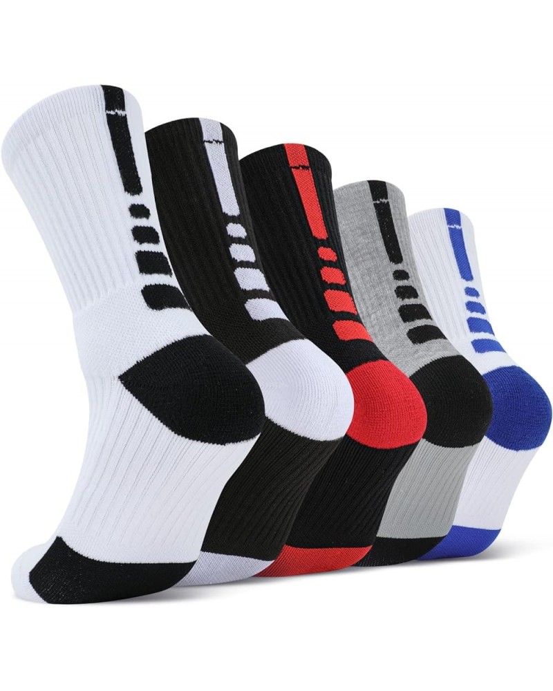 Elite Basketball Socks, Cushioned Athletic Sports Crew Socks for Youth Adult 5 Pairs 902 $11.69 Socks