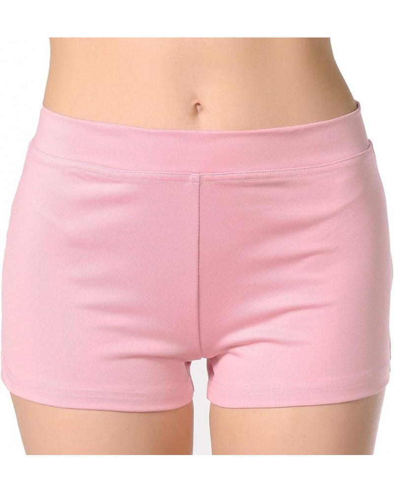 Boy Cut Shorts Low Rise Spandex Active Dance Shorts Yoga Workout Fitness for Women Pink $10.25 Activewear