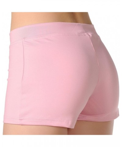 Boy Cut Shorts Low Rise Spandex Active Dance Shorts Yoga Workout Fitness for Women Pink $10.25 Activewear