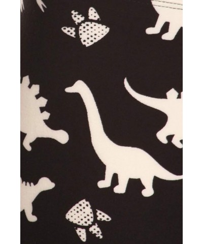 High Waisted Checkered & Animal Print Leggings for Women - Regular, Plus, 1X3X, 3X5X 5" Yoga Dinosaur World $6.83 Leggings