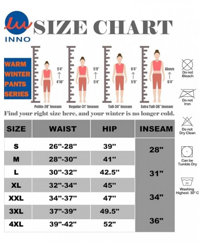 Women's 28" 31" 34" 36" Sherpa Polar Fleece Lined Jogger Pants Warm Sweatpants Thermal Athletic Lounge Petite Tall Petite-28"...