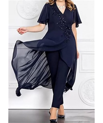 Chiffon 2 Pieces Mother of The Bride Pant Suits for Wedding Lace Mother of The Bride Dresses for Wedding Purple $27.36 Suits