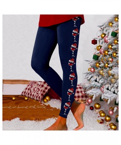 Christmas Leggings for Women Tummy Control Red Wine Glass Print High Waist Gym Leggings Seamless Athletic Running Yoga Pants ...