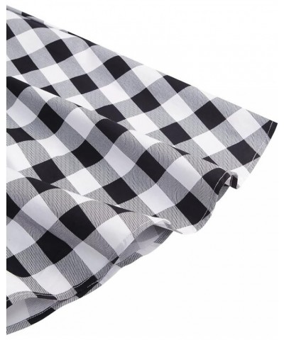 Women'sVintage Polka Audrey Dress 1950s Halter Retro Cocktail Dress Black White Plaid $21.27 Dresses