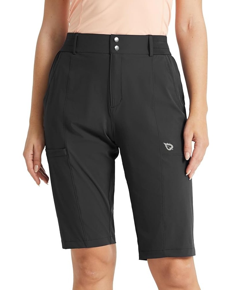 Women's Bermuda Long Shorts 13" Golf Shorts Knee Length Hiking Quick Dry High Waist Stretch Water Resistant 01-black-13inch $...