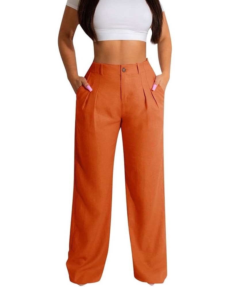 Cargo Pants Women High Waist Women's Pants Sweatpants Pants for Casual Pants for Trendy Dress Pants Sizes S to 2XL 01-orange ...