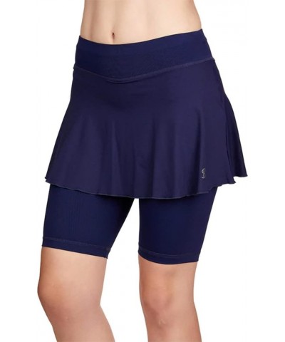 Jan Bermuda Womens Tennis Skirt with Biker Shorts Small Navy $37.92 Skirts