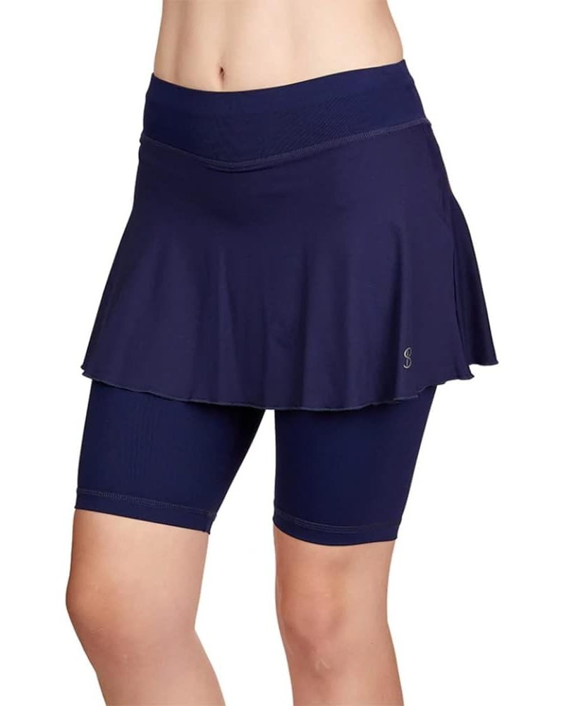 Jan Bermuda Womens Tennis Skirt with Biker Shorts Small Navy $37.92 Skirts