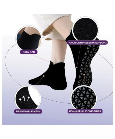 Grip Socks Pilates Socks with Grips for Women Non Slip Yoga Socks for Barre Ballet Dance Hospital Barefoot Workout 3black $7....