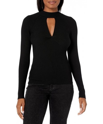 Women's Long Sleeve Twisted Cut Out Rubie Sweater Jet Black $14.61 Sweaters