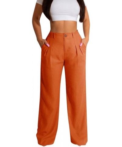 Cargo Pants Women High Waist Women's Pants Sweatpants Pants for Casual Pants for Trendy Dress Pants Sizes S to 2XL 01-orange ...