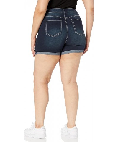 Women's 1 Button Double Cuff Shorts D08 Dark Blue $12.01 Others