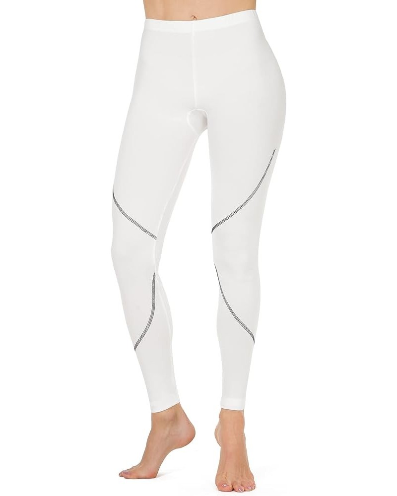 Thermal Underwear Fleece Lined Leggings for Women Stretch Base Layer Ultra Soft B-white and Black $8.82 Underwear