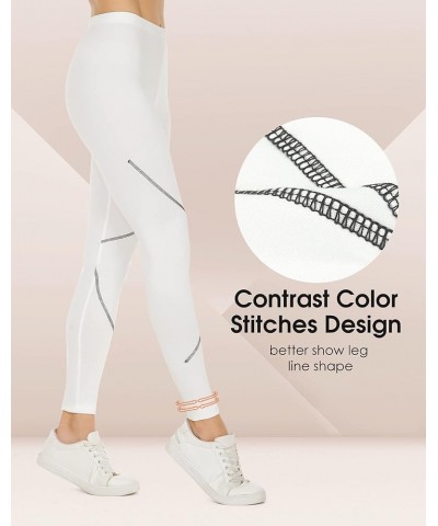 Thermal Underwear Fleece Lined Leggings for Women Stretch Base Layer Ultra Soft B-white and Black $8.82 Underwear