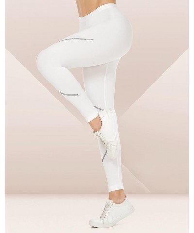 Thermal Underwear Fleece Lined Leggings for Women Stretch Base Layer Ultra Soft B-white and Black $8.82 Underwear