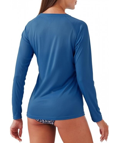 Women's Long Sleeve Shirt Basic Outdoor Series Sun Protection Steel Blue $14.64 Hosiery