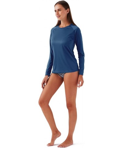 Women's Long Sleeve Shirt Basic Outdoor Series Sun Protection Steel Blue $14.64 Hosiery