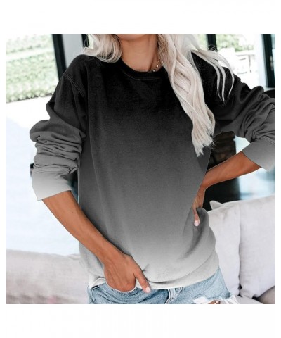 Womens Fashion Sweatshirt Clothes Solid Color Crewneck Hoodies Long Sleeve Causal 2023 Trendy Hooded Size Plus Tops 5-black $...