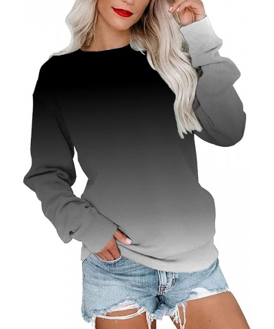 Womens Fashion Sweatshirt Clothes Solid Color Crewneck Hoodies Long Sleeve Causal 2023 Trendy Hooded Size Plus Tops 5-black $...