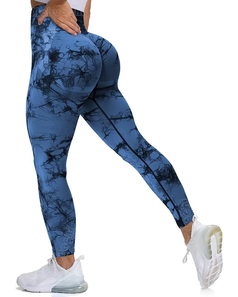 High Waisted Leggings for Women Tummy Control Butt Lifting Yoga Pants Workout Compression Tights (3) Tie Dye Black Blue $14.2...