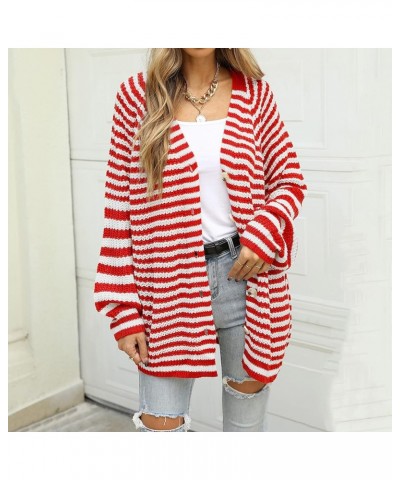 Women's V Neck Button Down Long Sleeve Cable Knit Cardigan Sweaters Floral Embroidery Outerwear Tops A1-red $11.70 Sweaters