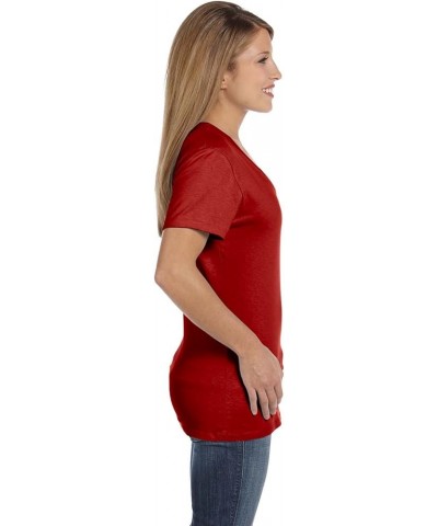 Women's Cooldri Short Sleeve Performance V-Neck T-Shirt (1 Pack) Deep Red $6.69 Activewear