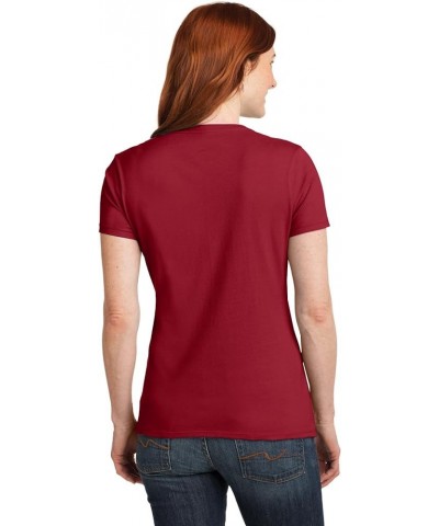 Women's Cooldri Short Sleeve Performance V-Neck T-Shirt (1 Pack) Deep Red $6.69 Activewear