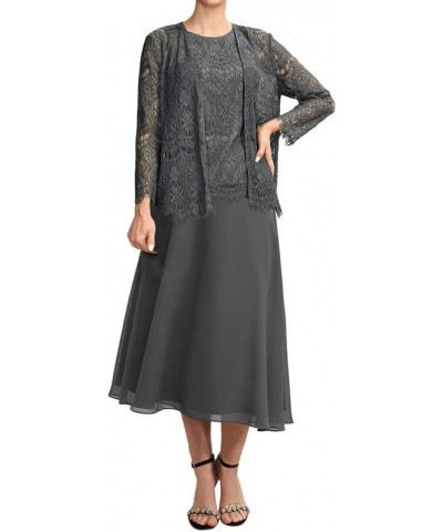 Mother of The Bride Dresses Lace Mother of The Groom Dresses Chiffon Mother of Groom Dresses with Jacket Rust $40.25 Dresses