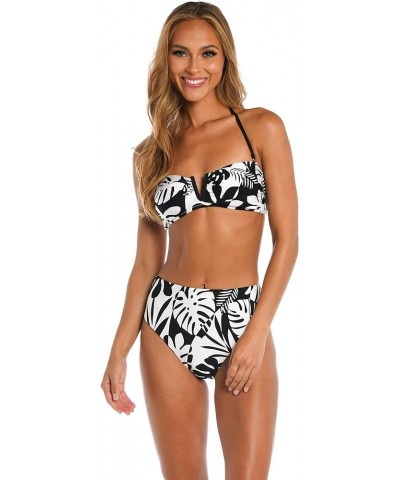 Women's Standard Bandeau Bikini Swimsuit Top Black//Optic Tropic $24.17 Swimsuits