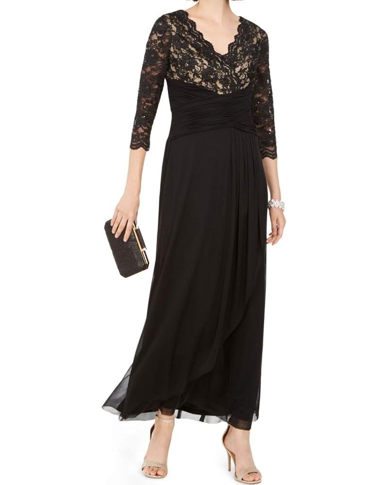 Womens Sequined Lace Evening Dress Black $15.66 Dresses