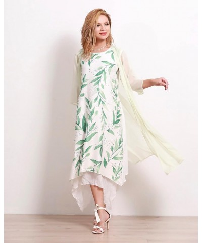 Women's Linen Dress 2 Piece Outfit Floral Sleeveless Loose Maxi Summer Dresses with Jacket Formal Casual Light Green $22.00 D...