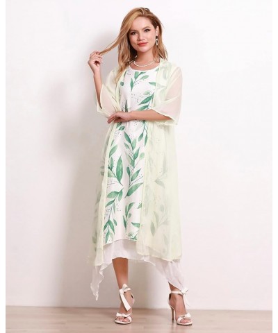 Women's Linen Dress 2 Piece Outfit Floral Sleeveless Loose Maxi Summer Dresses with Jacket Formal Casual Light Green $22.00 D...