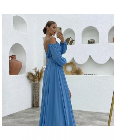 Long Sleeves Bridesmaid Dresses with Pockets for Wedding Chiffon Ruched Maxi Evening Party Dresses for Women Orange $27.84 Dr...