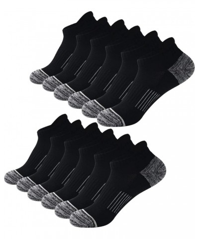 Ankle Socks for Women Running Athletic Workout Cushioned No Show Socks 6 Pairs Size 6-8/9-11 6 Pairs Black $7.94 Activewear