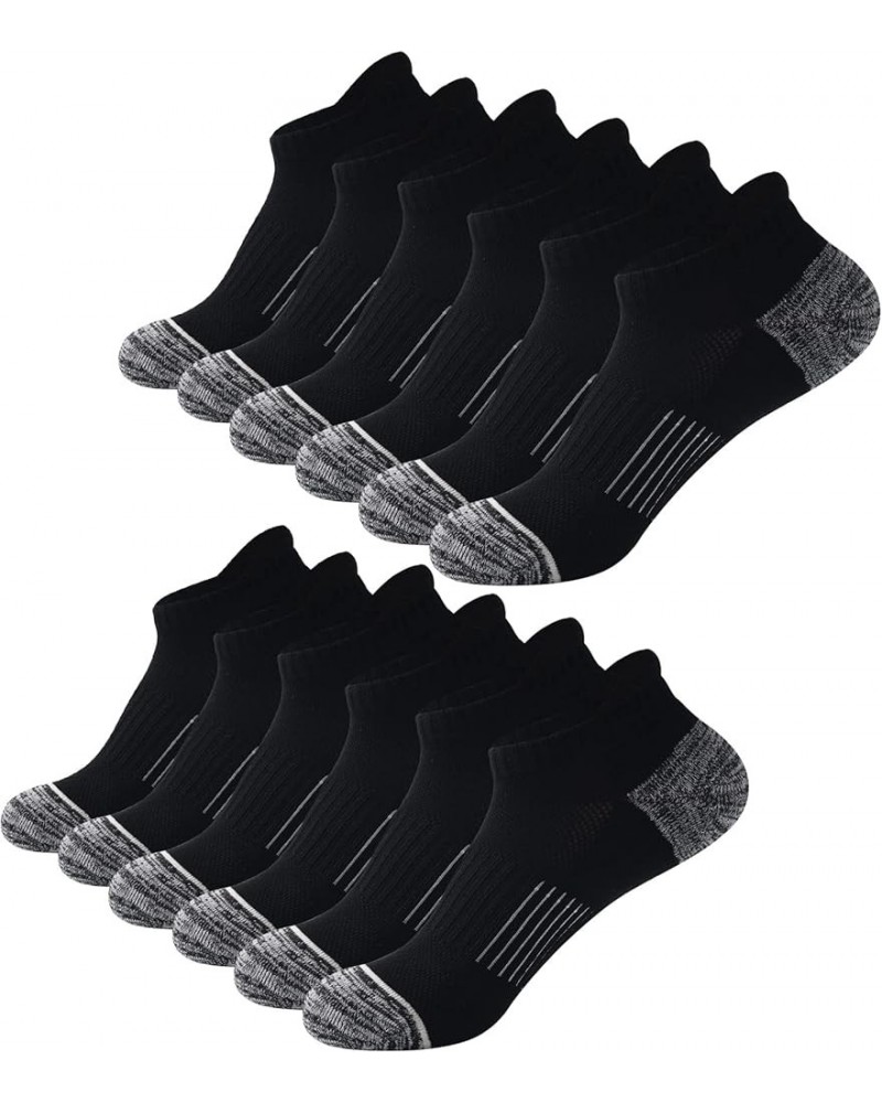 Ankle Socks for Women Running Athletic Workout Cushioned No Show Socks 6 Pairs Size 6-8/9-11 6 Pairs Black $7.94 Activewear