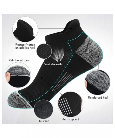 Ankle Socks for Women Running Athletic Workout Cushioned No Show Socks 6 Pairs Size 6-8/9-11 6 Pairs Black $7.94 Activewear