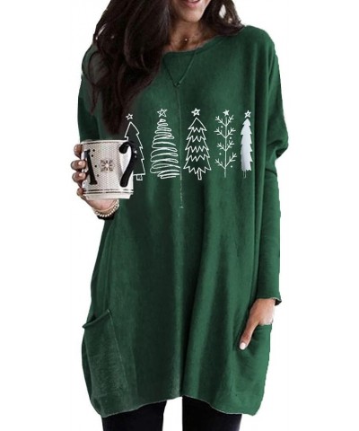 Christmas Movies Watching Shirt Xmas Truck Tree This is My Xmas Watching Shirt Long Sleeve Blouse Pullover Tops Forest Green ...