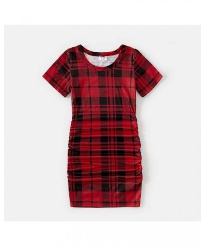 Family Matching Outfits Mommy and Me Dresses Short Sleeve Casual T-Shirt Bodycon Midi Dress Matching Set Baby Girl Red $11.75...