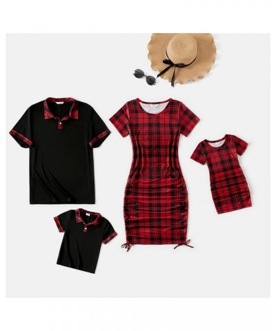 Family Matching Outfits Mommy and Me Dresses Short Sleeve Casual T-Shirt Bodycon Midi Dress Matching Set Baby Girl Red $11.75...