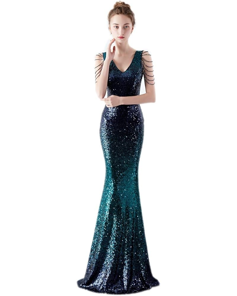 New Gradient Crystal Diamond Chain Sexy Slim Party Gown Christmas Host Party Club Evening Dress 6 $60.35 Dresses